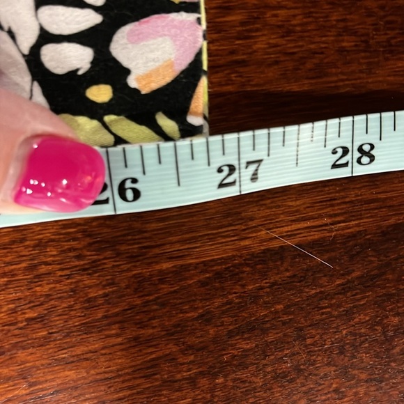 Talbots Womens Pants 12 Black Pink Side Zip Floral Straight Leg Bright Cheerful - Picture 9 of 10